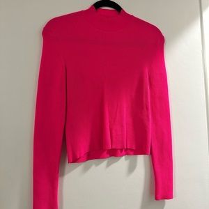 Zara Hot Pink Turtle Neck Top